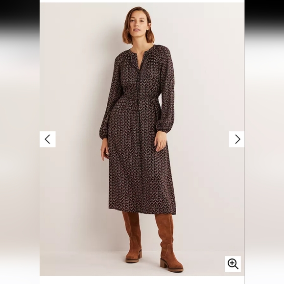 Boden Tie Waist Detail Midi Dress Size 6 - Picture 2 of 10